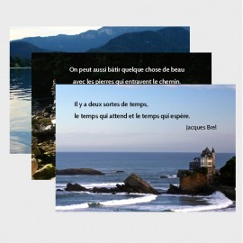 3 cartes "Rivage" + enveloppes