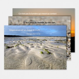 3 cartes "Bord de Mer" + enveloppe